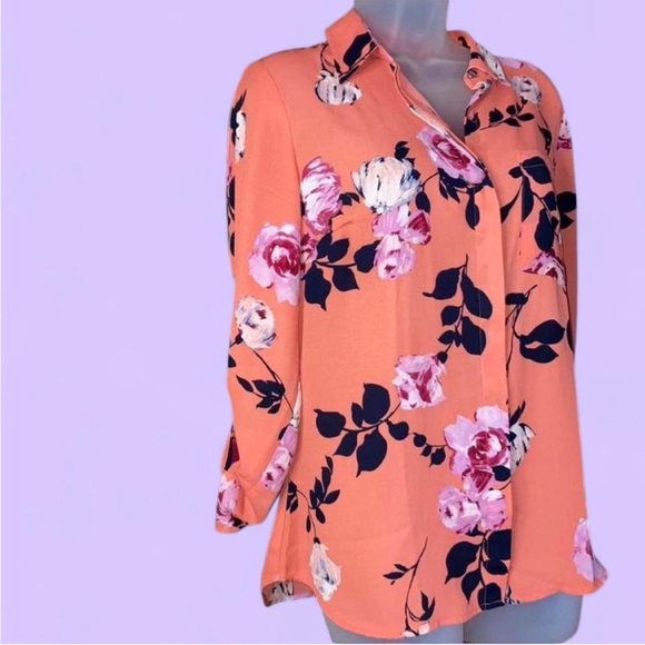 Apt.9 button down floral Top M - Picture 2 of 11